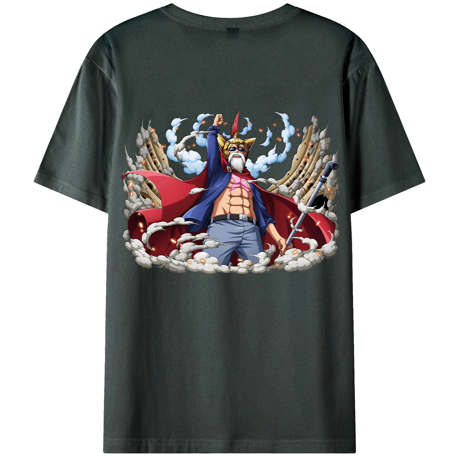 ワンピース モンキー・D・ルフィ ONE PIECE Monkey D. Luffy 綿100％ メンズ半袖Tシャツ（バックプリント） 通気性